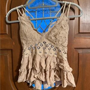Elegant Lace Beige Top